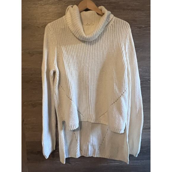 MOTH Anthropologie XL Ivory Chunky Knit Sweater Turtleneck Juliette Timeless - Picture 1 of 10